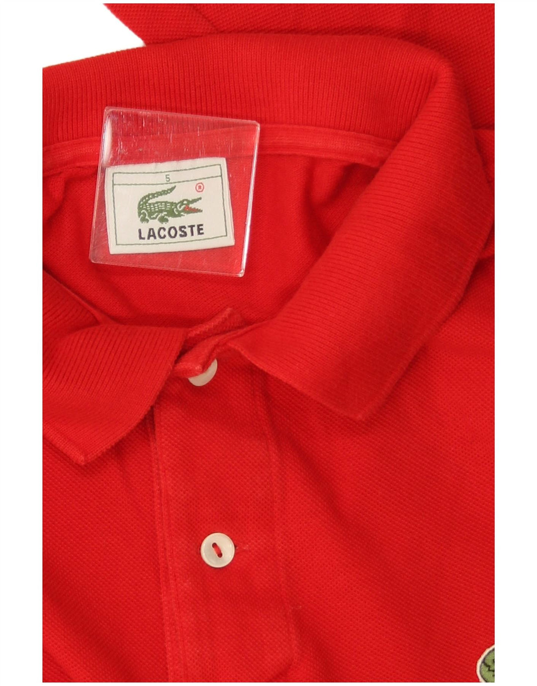 LACOSTE Herren-Langarm-Poloshirt, Größe 5, große rote Baumwolle