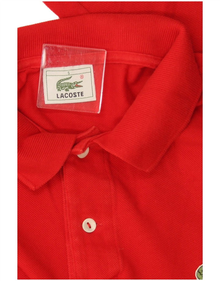 LACOSTE Herren-Langarm-Poloshirt, Größe 5, große rote Baumwolle