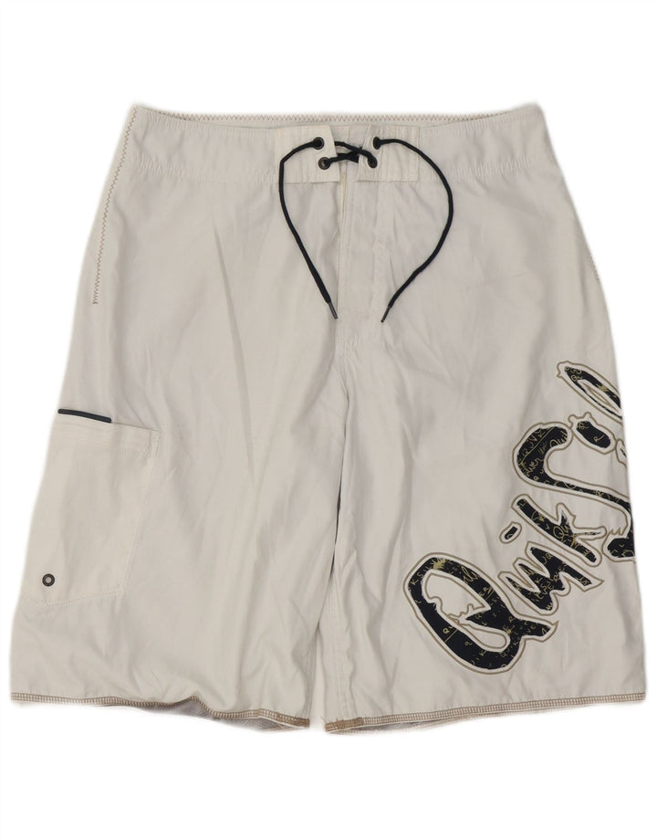 Quiksilver Herren-Badeshorts mit Grafik, mittelweißes Polyester