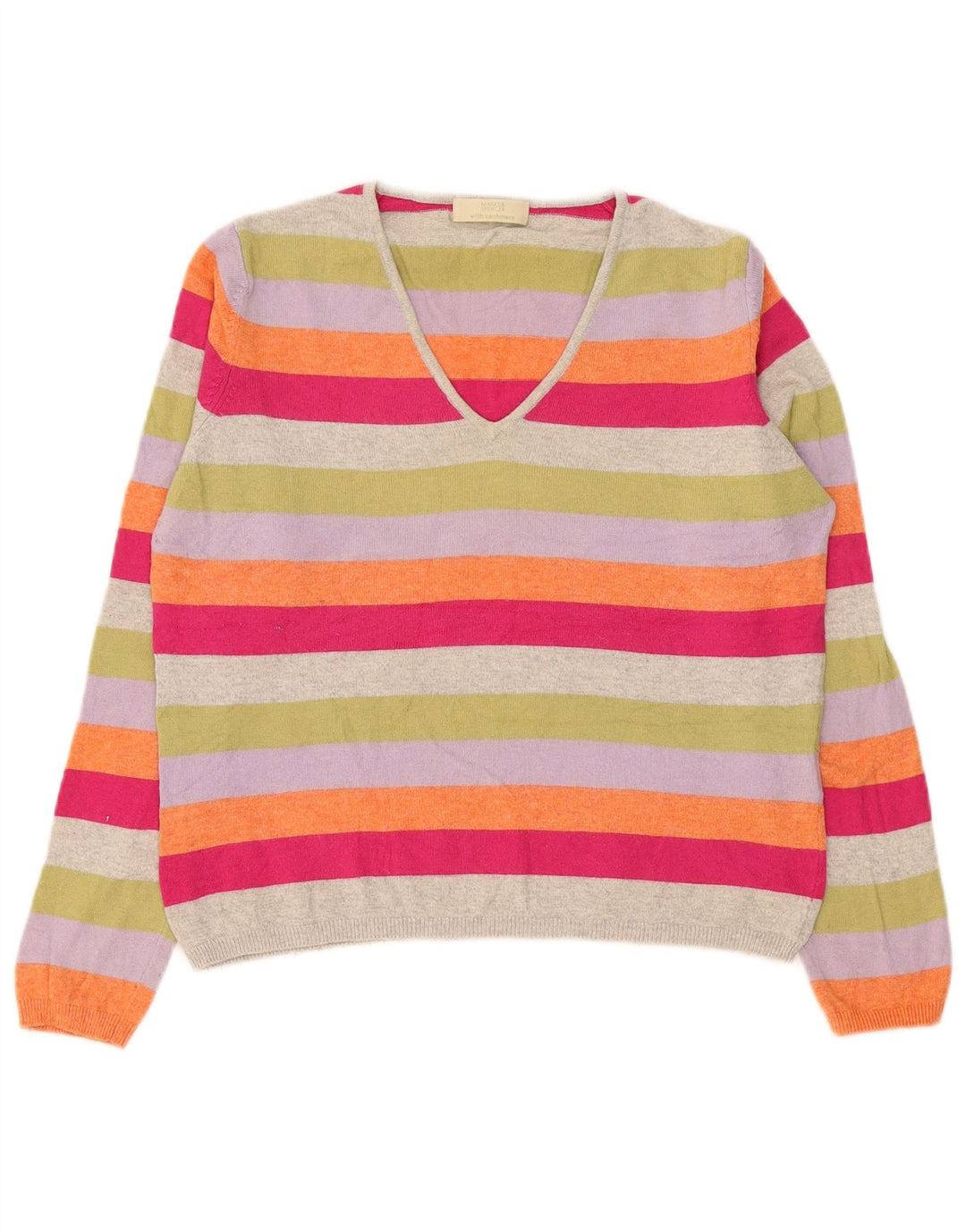 Marks & Spencer Damen-Pullover mit V-Ausschnitt, Gr. 14, Größe L, mehrfarbig