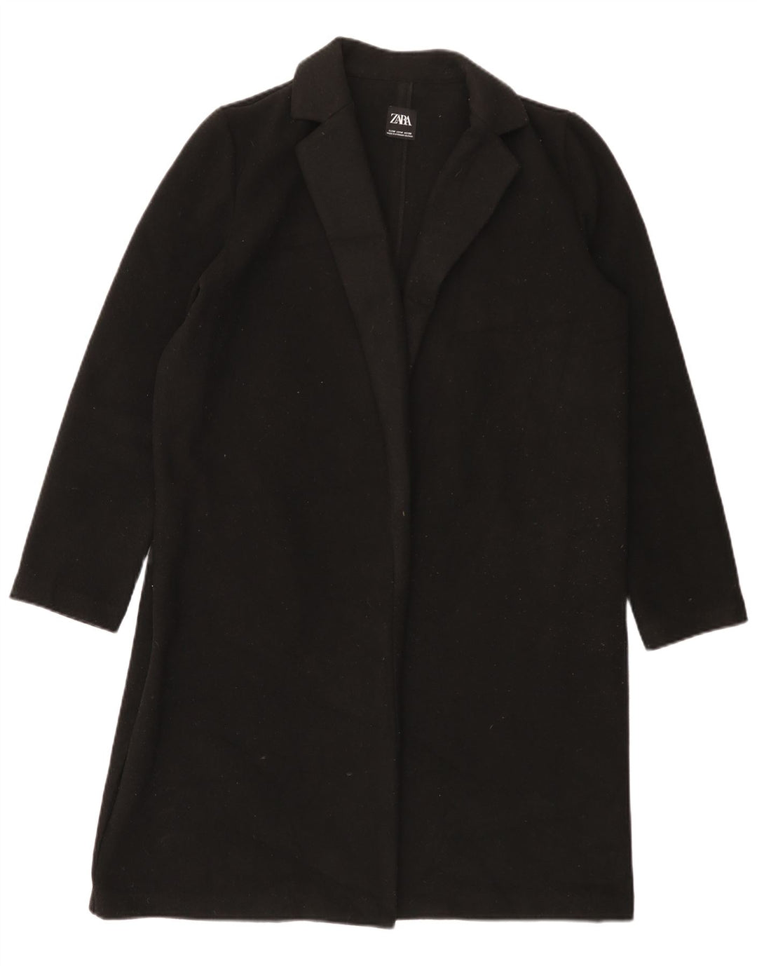 Zara Womens Loose Fit Open Overcoat UK 14 Mittelschwarzes Polyester