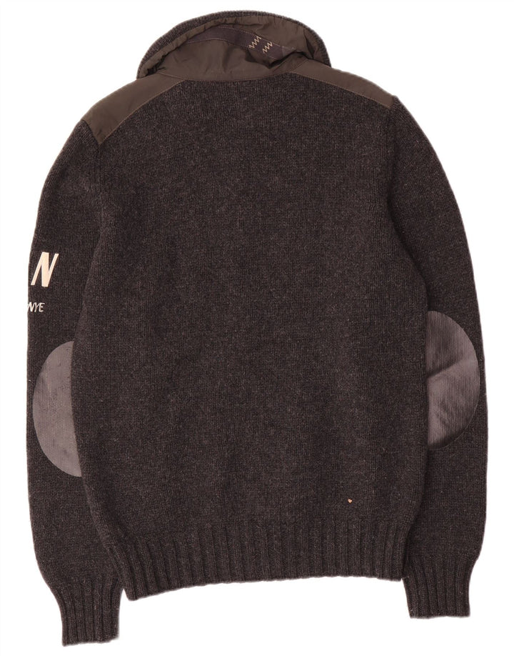 Murphy & Nye Herren Sailmakers Graphic Cardigan Pullover Große graue Wolle