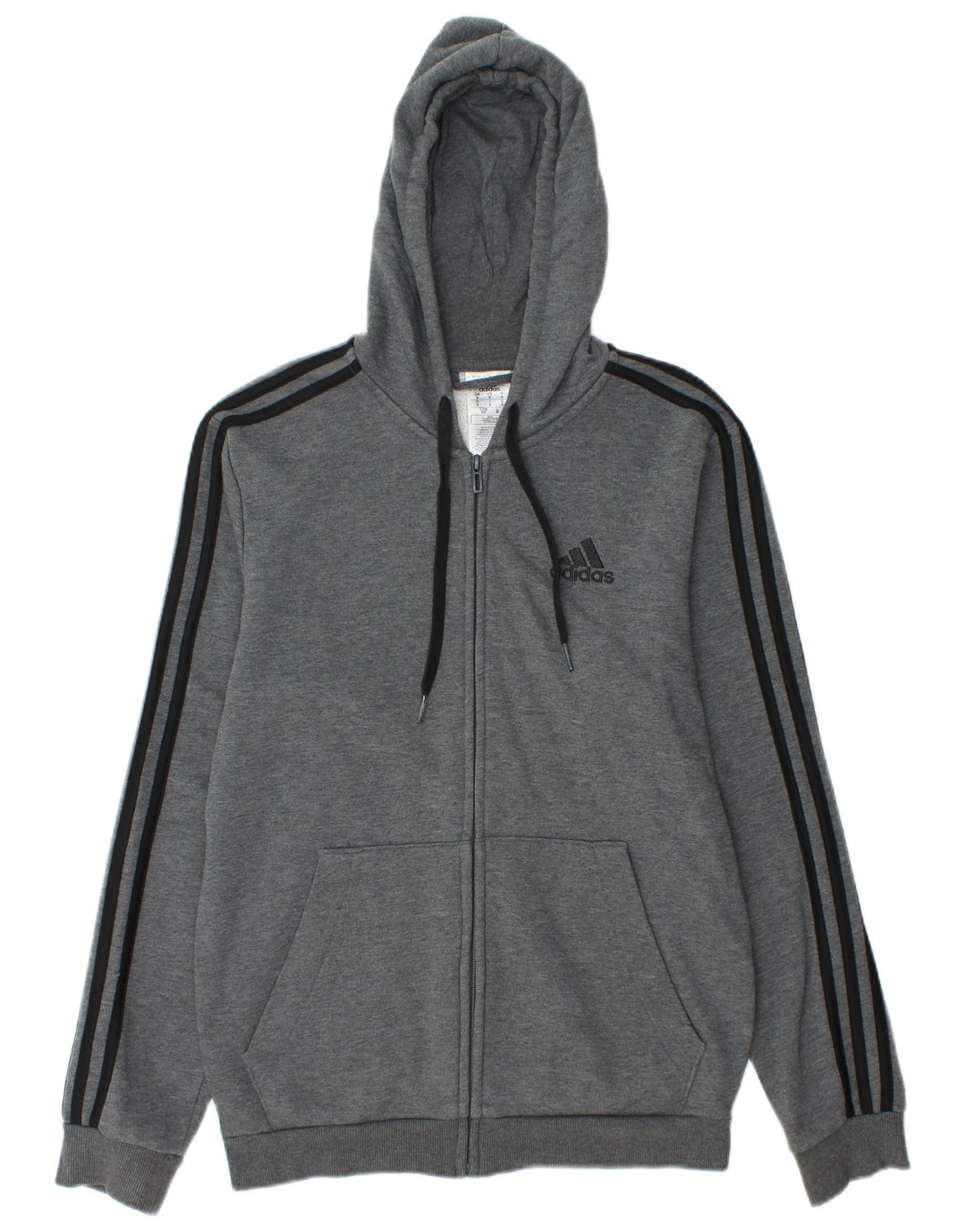 Adidas Herren Zip Hoodie Pullover Kleine graue Baumwolle