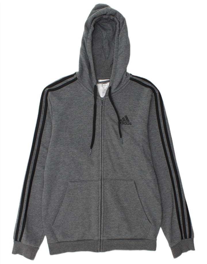 Adidas Herren Zip Hoodie Pullover Kleine graue Baumwolle