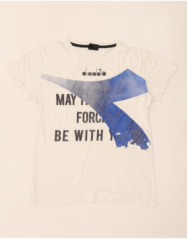 Diadora Herren T-Shirt mit Grafik, Größe S, Weiß