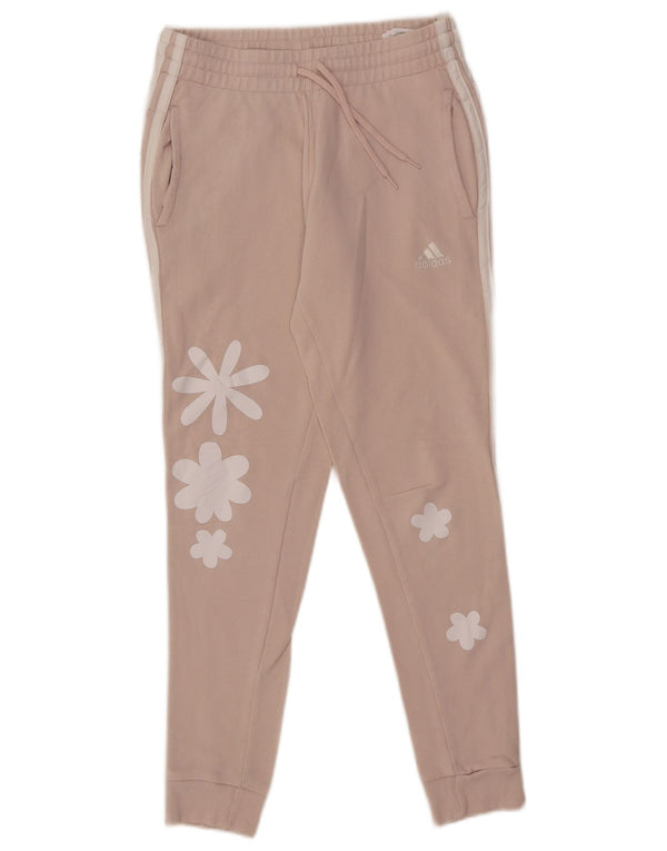 Adidas Damen Graphic Trainingshose Jogger UK 4/6 XS Rosa Blumen