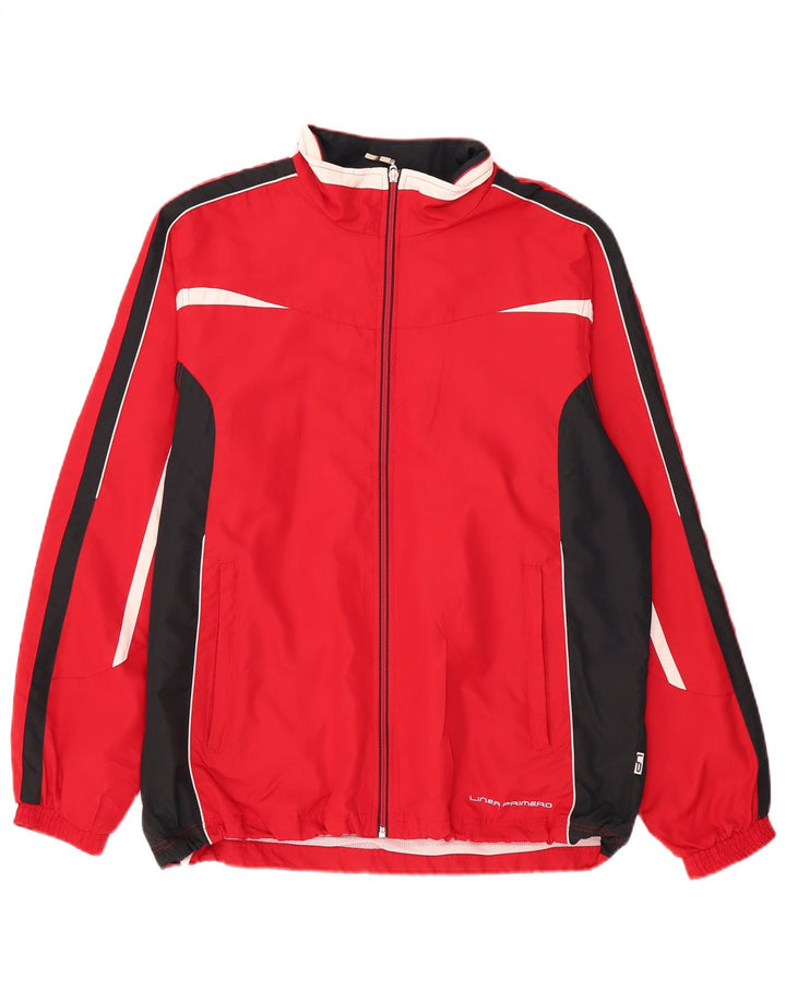 Linea Primero Herren-Trainingsanzug-Topjacke, großes rotes Farbblock-Polyester