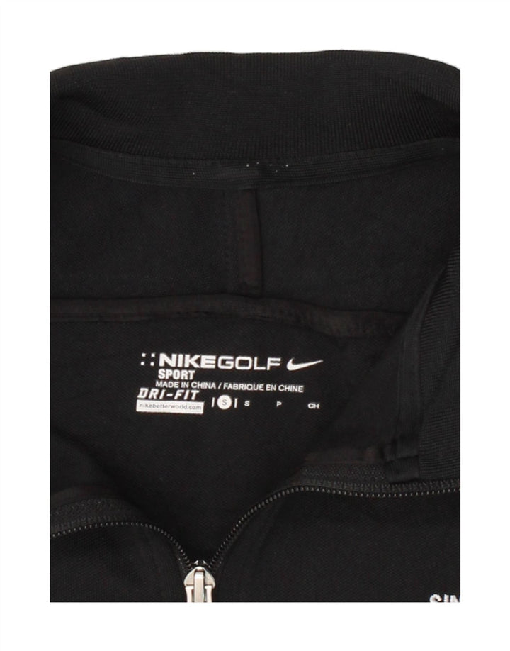 NIKE Womens Dri Fit Tracksuit Top Jacket UK 10 Small Black Polyester Vintage Nike and Second-Hand Nike from Messina Hembry 