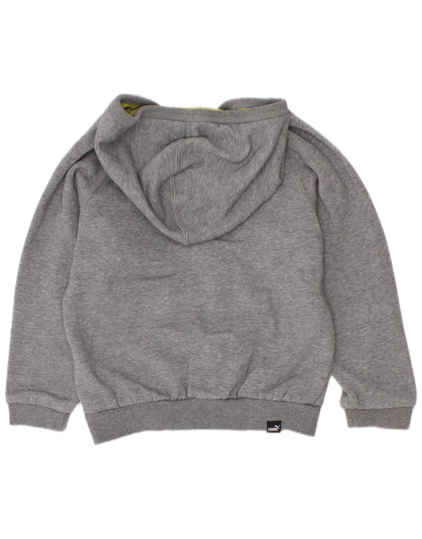 Puma Jungen-Kapuzenpullover mit Reißverschluss, 2–3 Jahre, grau gefleckte Baumwolle