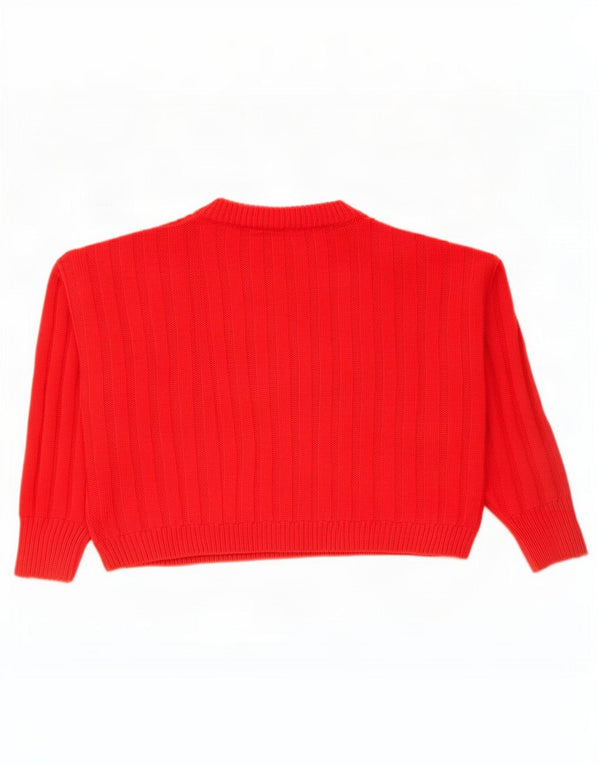 Topshop Womens Petite Crop Oversized V-Ausschnitt Pullover Pullover UK 4 XS Orange