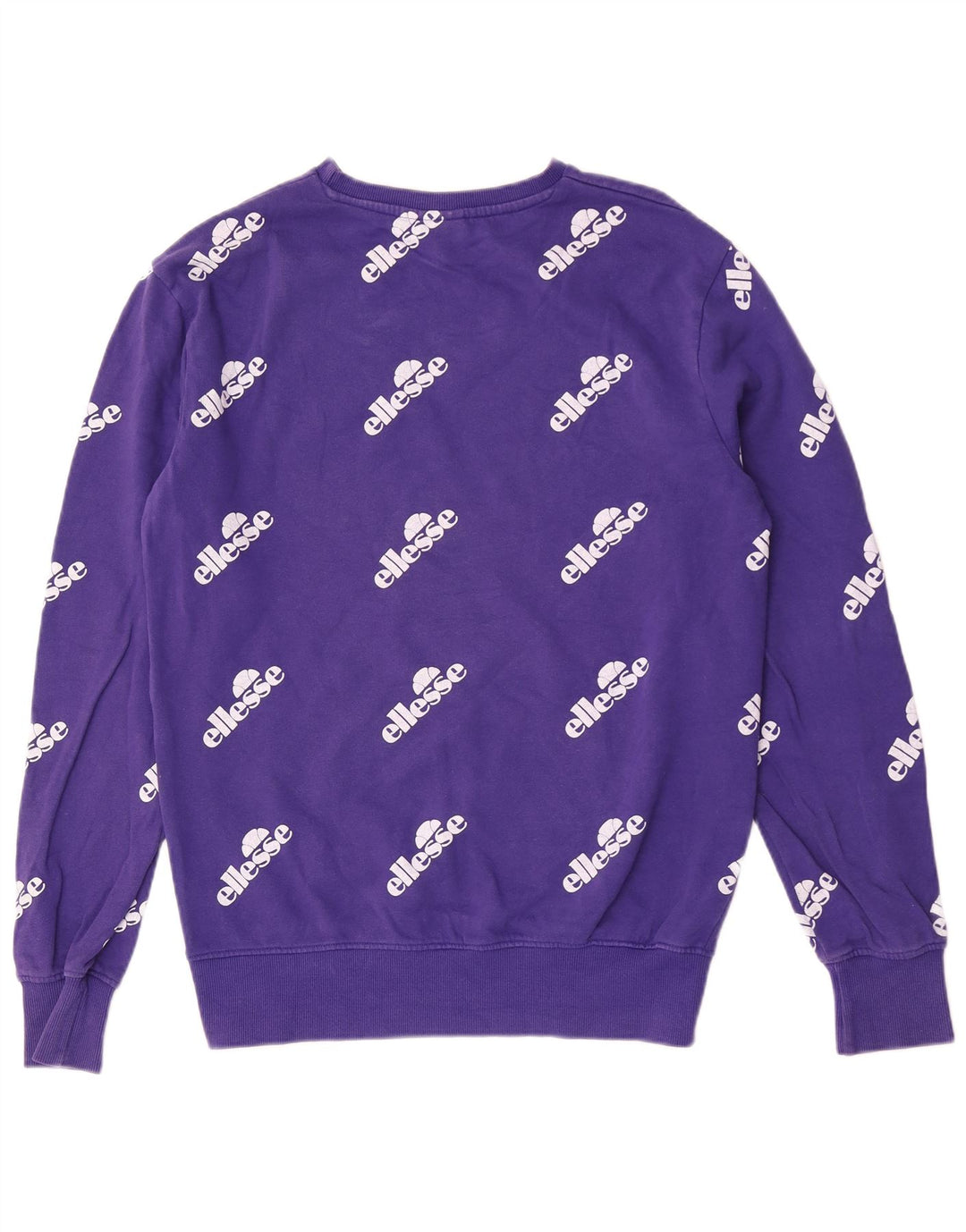 Ellesse Womens Graphic Sweatshirt Pullover UK 12 Mittellila Baumwolle