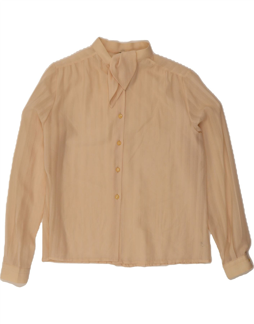 SIMON Womens Front Tie Shirt Blouse IT 48 XL Beige Polyester Vintage Simon and Second-Hand Simon from Messina Hembry 