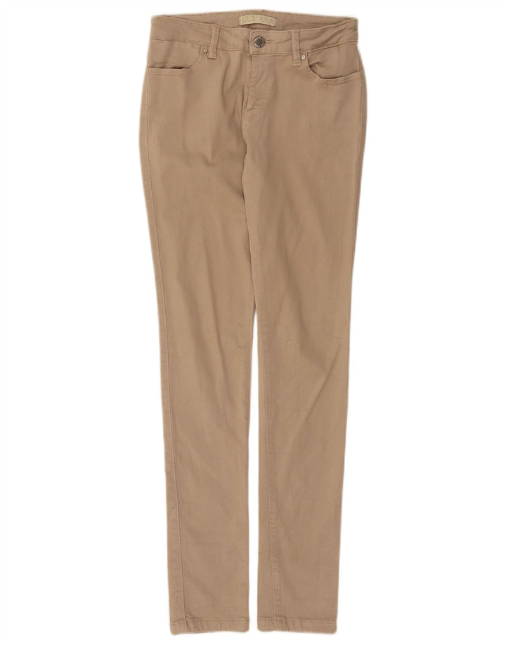 ZARA Damen Skinny Freizeithose EU 36 XS W26 L30 Beige Modal