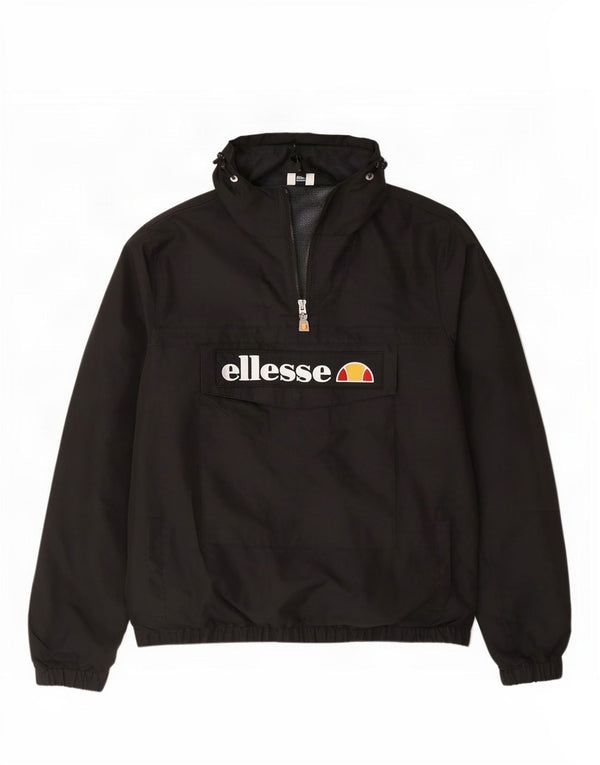 Ellesse Mens Graphic Hooded Anorak Jacket UK 40 Large Black Sports