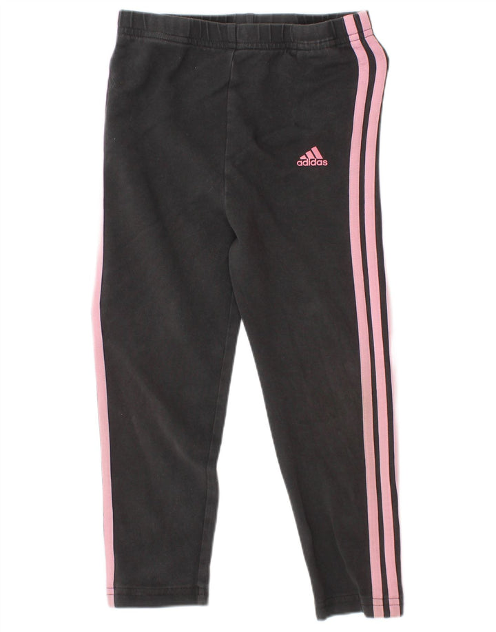 Adidas Mädchen-Leggings, 3–4 Jahre, graue Baumwolle