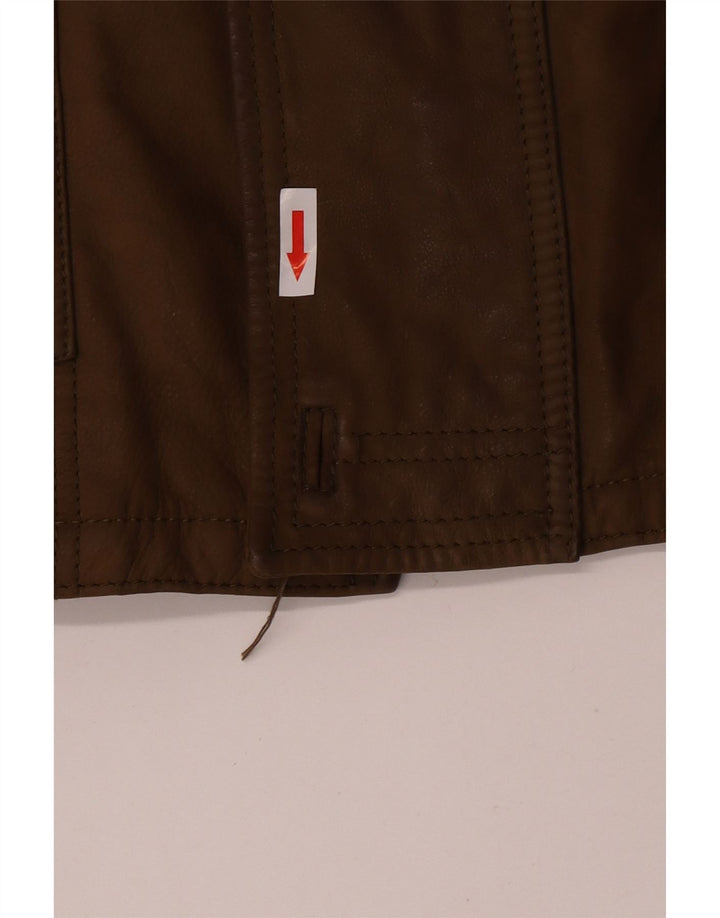 Martin Eden Herren Ledermantel IT 50 Großes Khaki-Leder