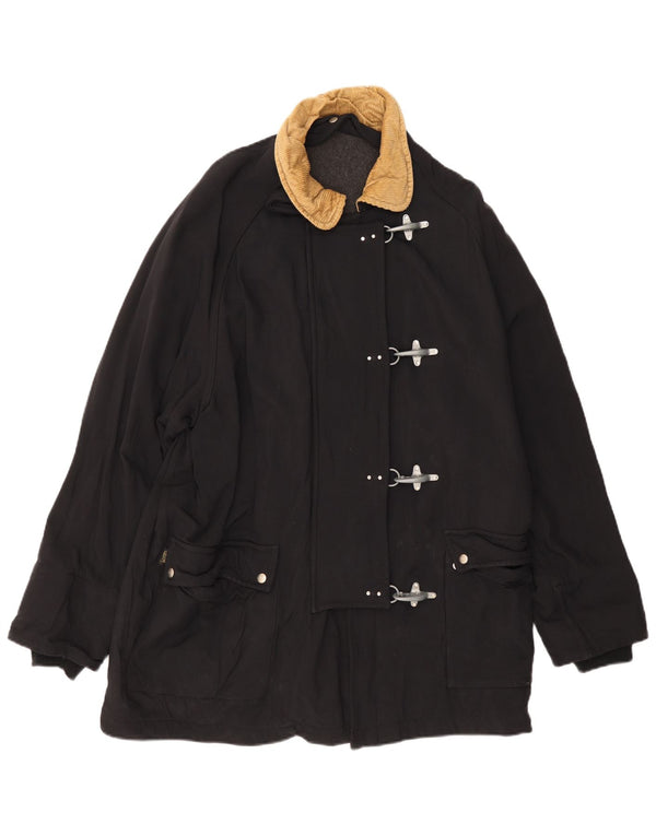 Fay Damen Dufflecoat UK 44 2XL Schwarz Klassisch