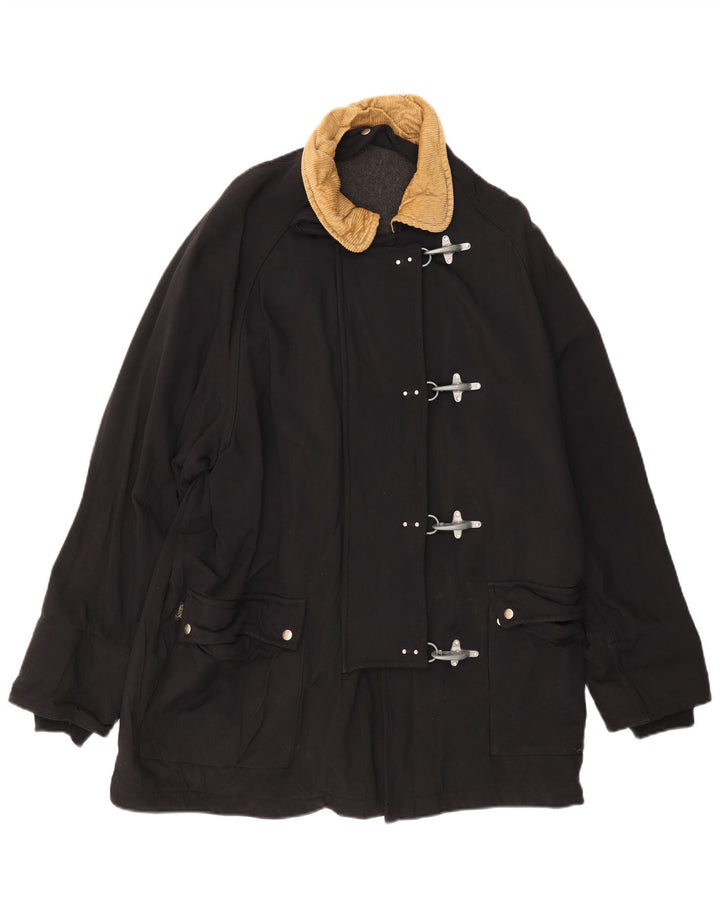 Fay Damen Dufflecoat UK 44 2XL Schwarz Klassisch