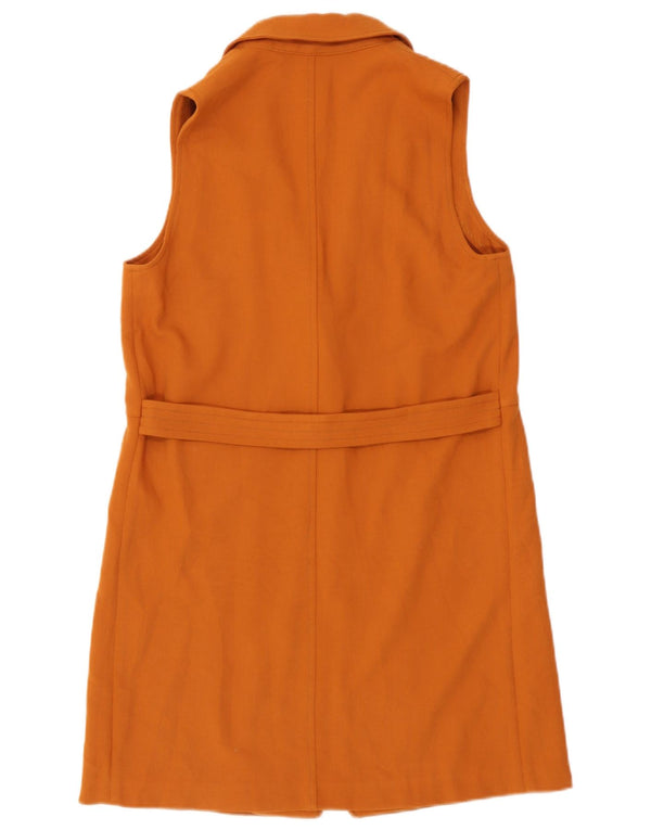 Zara Damen Trafaluc Longline Gilet UK 12 Mittelorange Polyester