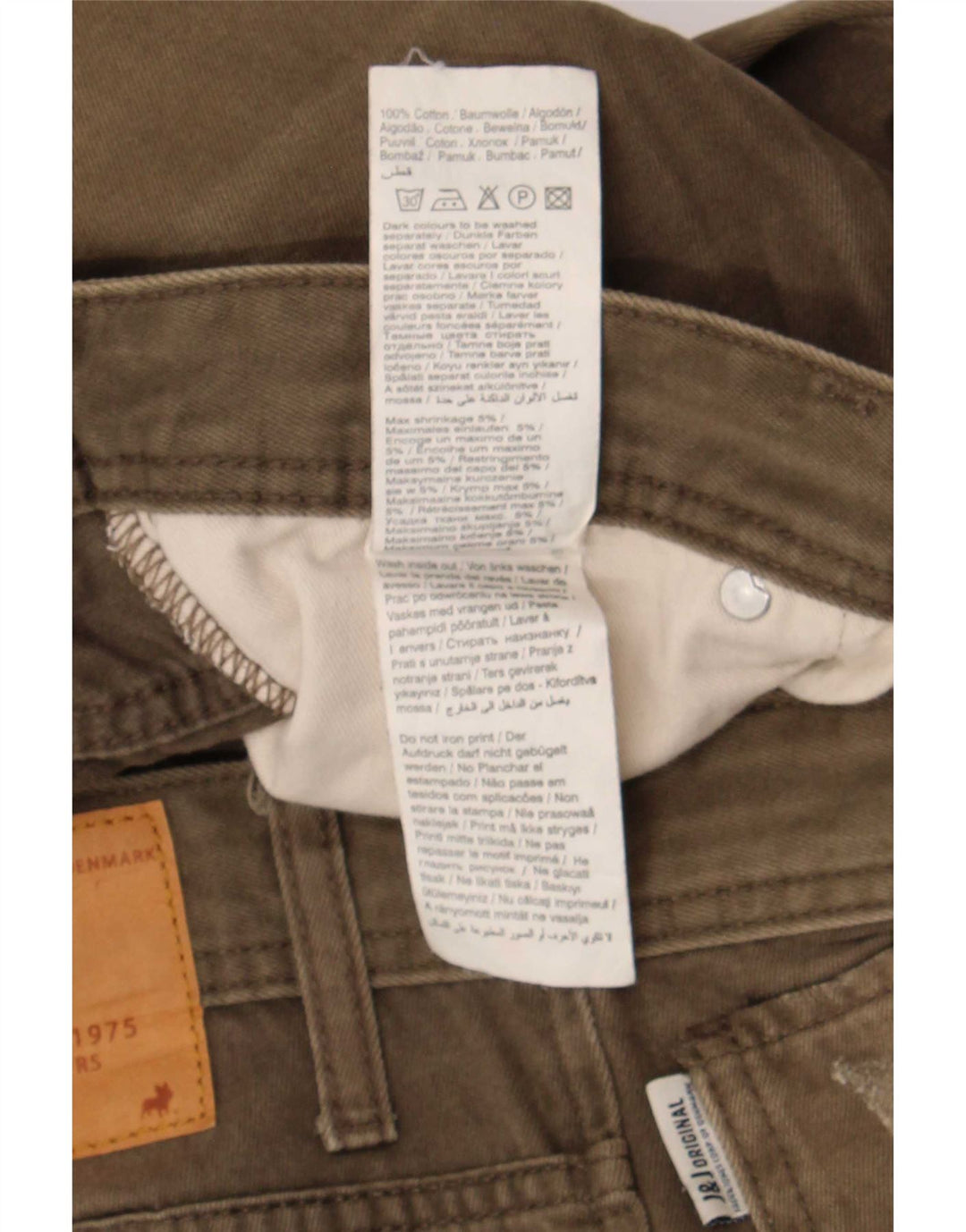Jack & Jones Herren Tim Slim Jeans W34 L32 Khaki Baumwolle