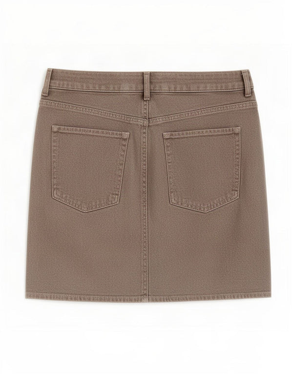 Marks & Spencer Damen Mini-Jeansrock UK 12 Medium W30 Gold Baumwolle