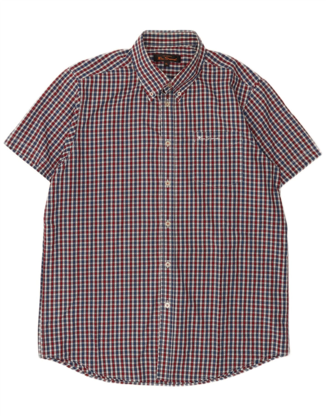 Ben Sherman Herren Kurzarmhemd XL Mehrfarbig Gingham