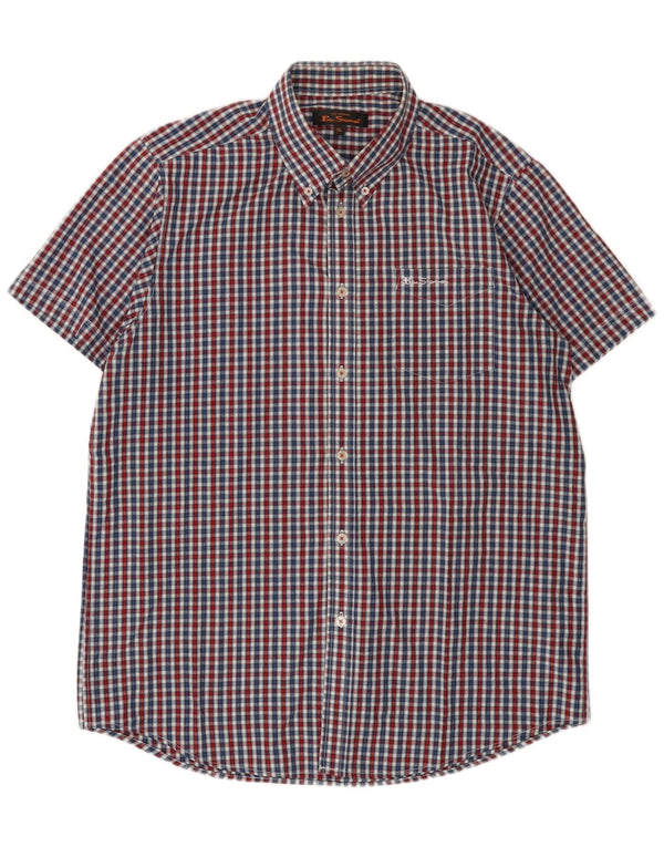 Ben Sherman Mens Short Sleeve Shirt XL Multicoloured Gingham