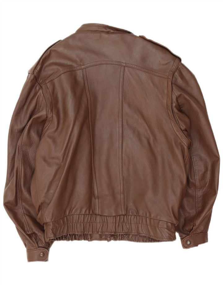 Vintage Herren Militärlederjacke UK 36 Small Brown
