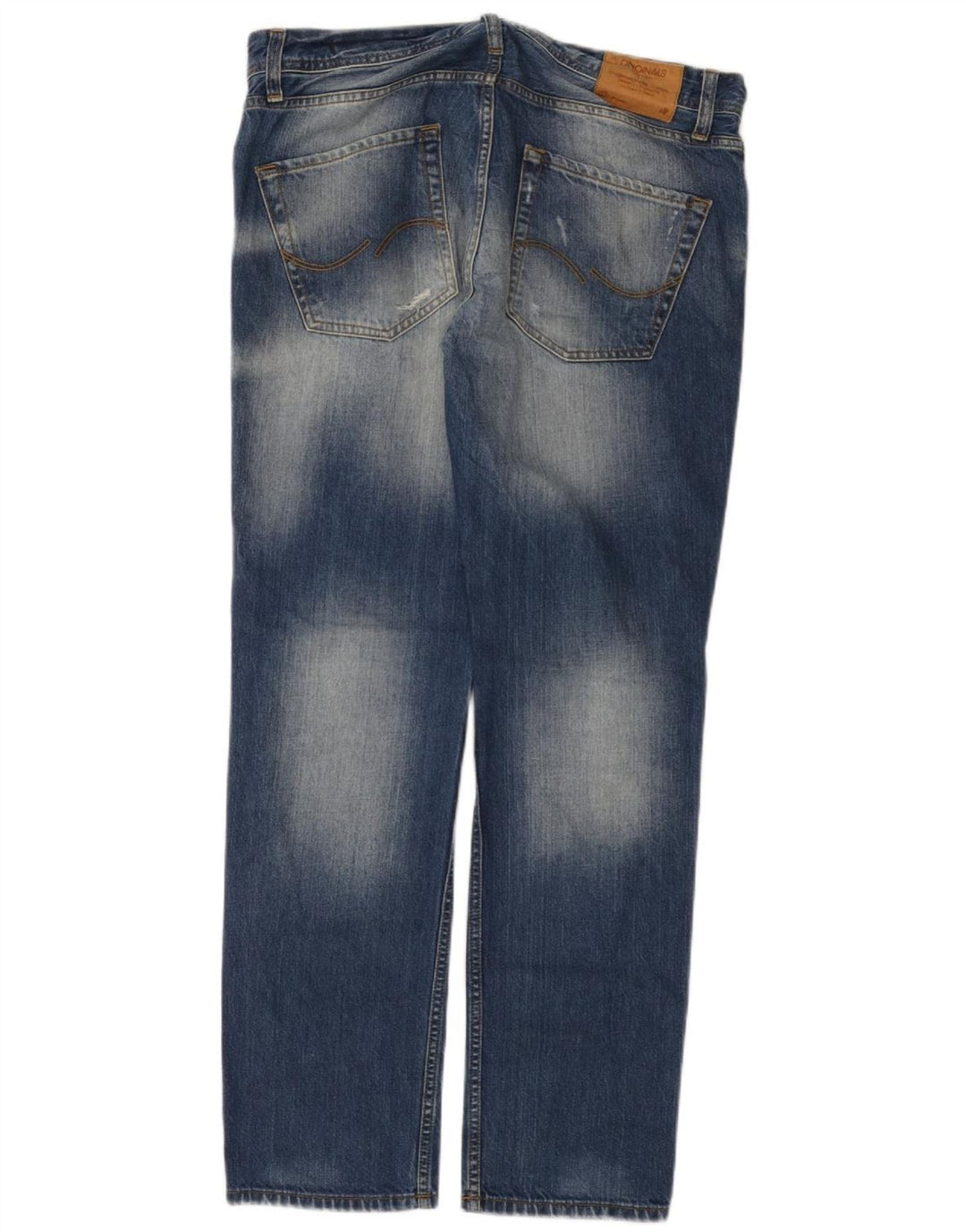 Jack & Jones Herren Distressed Straight Jeans W34 L32 Blaue Baumwolle
