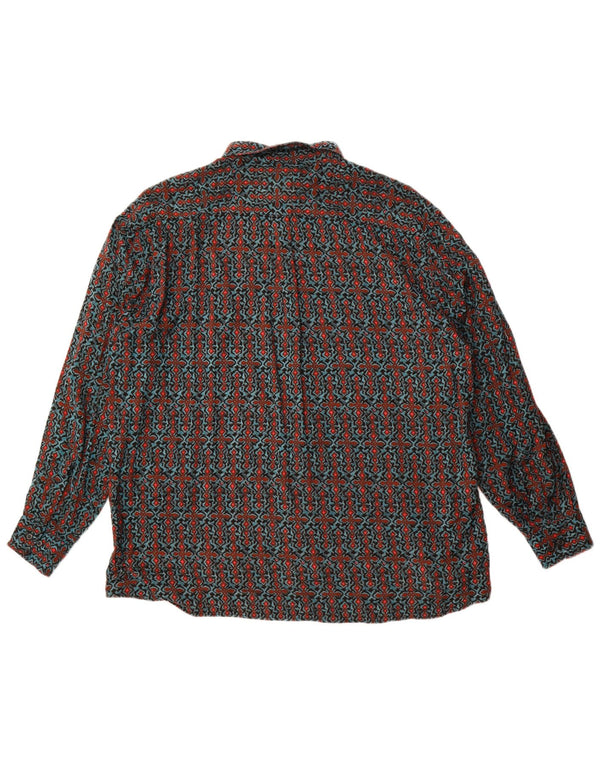 Club D'Amingo Damen-Oversize-Hemd IT 45/46, groß, mehrfarbig, geometrisch