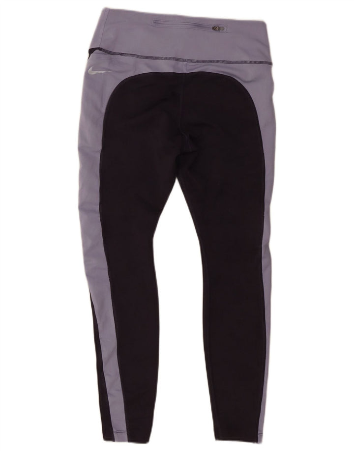 Nike Damen Dri Fit Leggings UK 14 Mittellila Farbblock