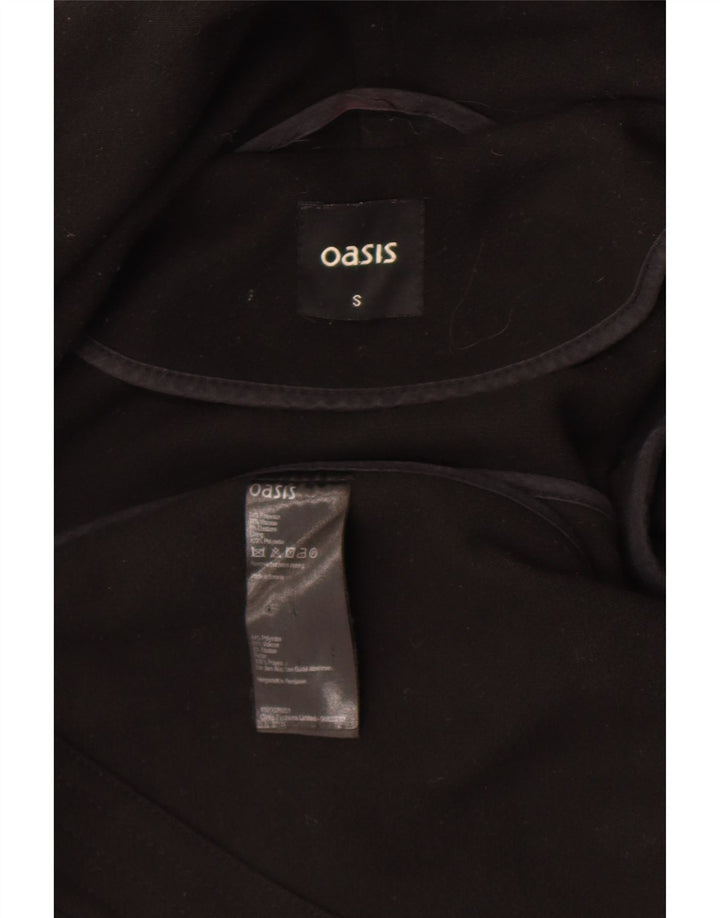 Oasis Womens Open Overcoat UK 10 Small Schwarz Polyester