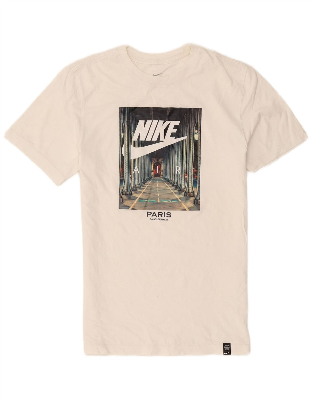 Nike Herren-T-Shirt mit Grafik, Größe S, weiße Baumwolle