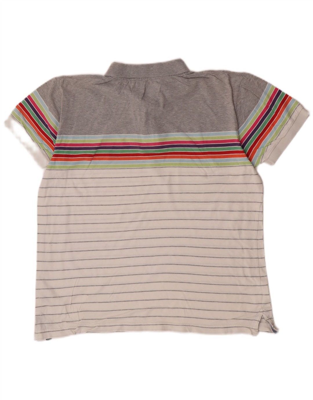Quiksilver Herren-Poloshirt aus mittelgrauer, gestreifter Baumwolle