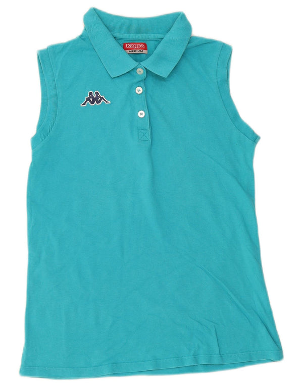 Ärmelloses Damen-Poloshirt von Kappa UK 12 aus mitteltürkisfarbener Baumwolle