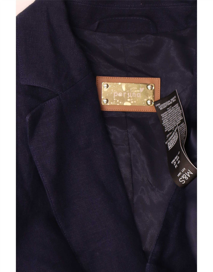 Marks & Spencer Damen-Blazerjacke mit 3/4-Ärmeln, Gr. 14, Marineblau