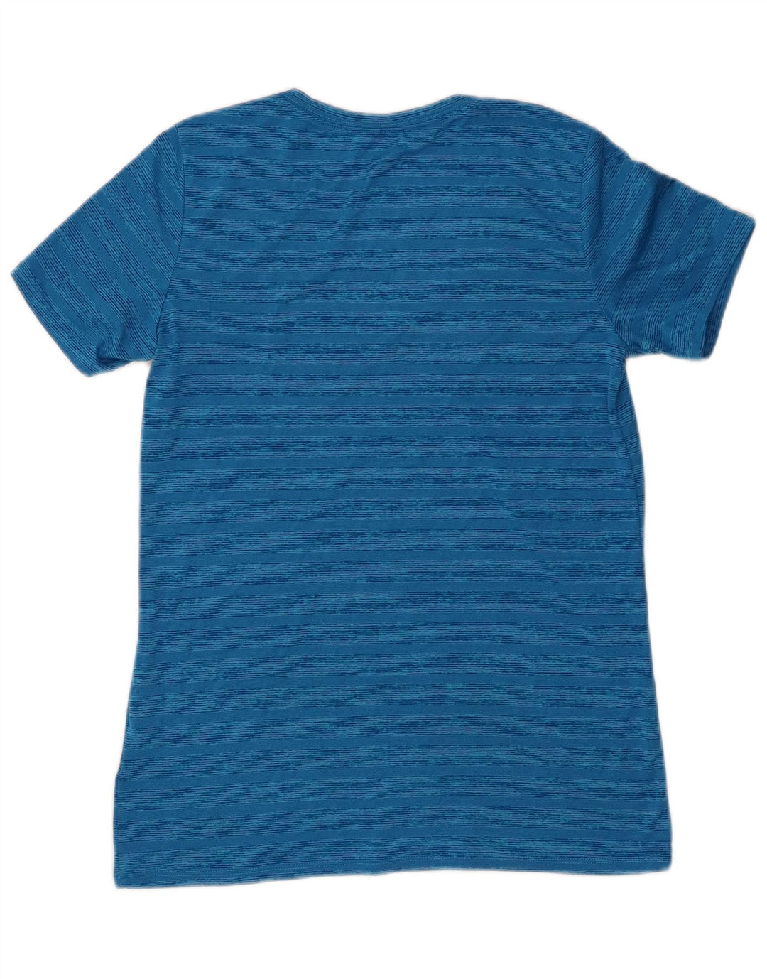 Nike Damen Dri Fit T-Shirt Top UK 12 Mittelblau gestreift Polyester