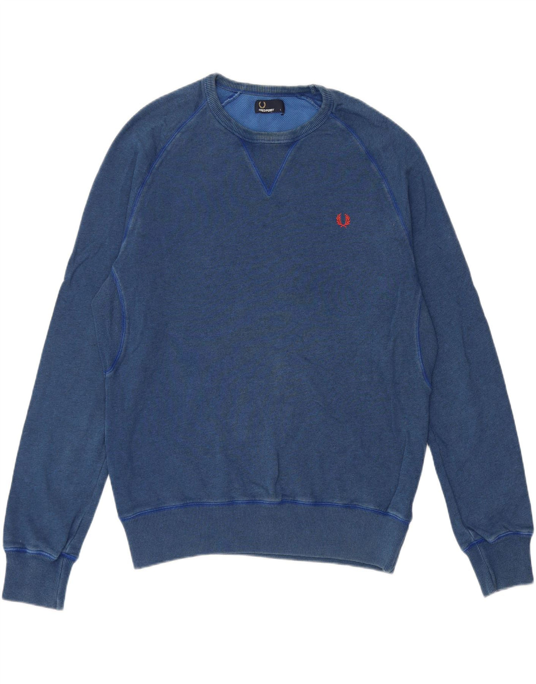 Fred Perry Herren-Sweatshirt-Pullover, große blaue Baumwolle