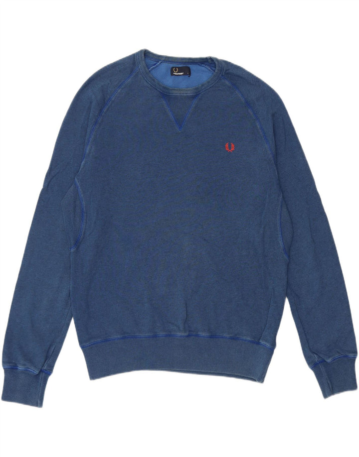 Fred Perry Herren-Sweatshirt-Pullover, große blaue Baumwolle