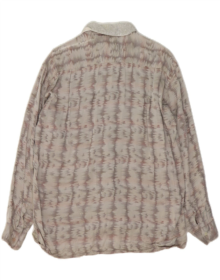 VINTAGE Mens Shirt Large Grey Striped Acetate Vintage Vintage and Second-Hand Vintage from Messina Hembry 