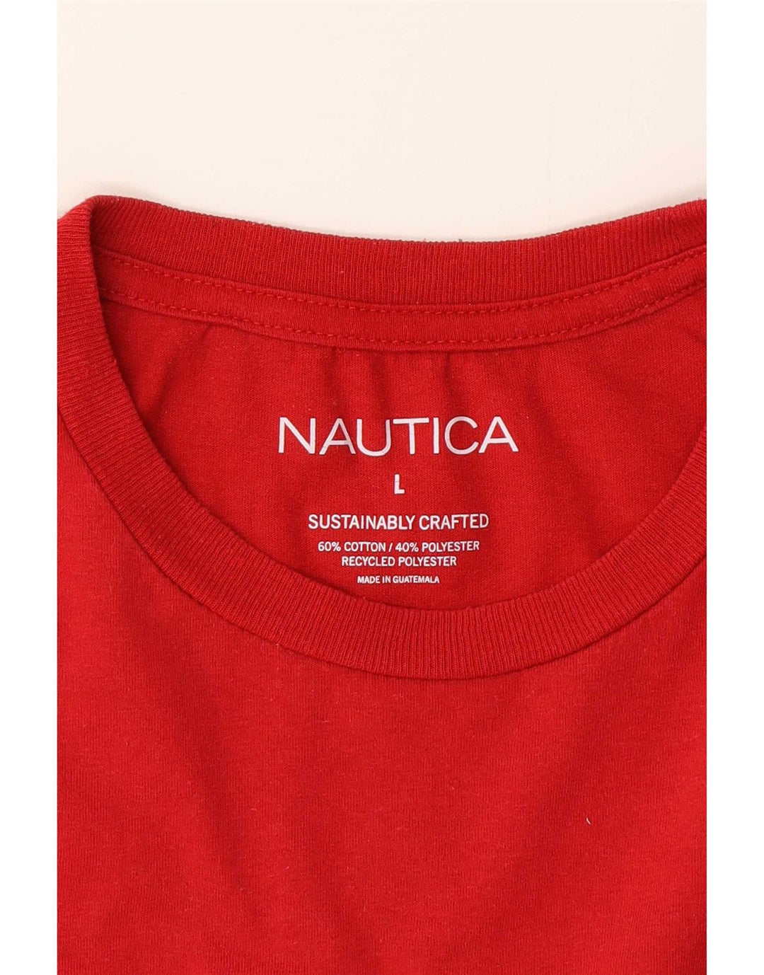 Nautica Herren-T-Shirt mit Grafik, Größe L, aus roter Baumwolle