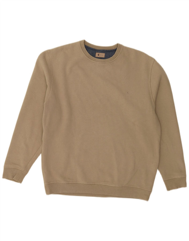 Gabicci Herren-Sweatshirt-Pullover, mittelbeige Baumwolle