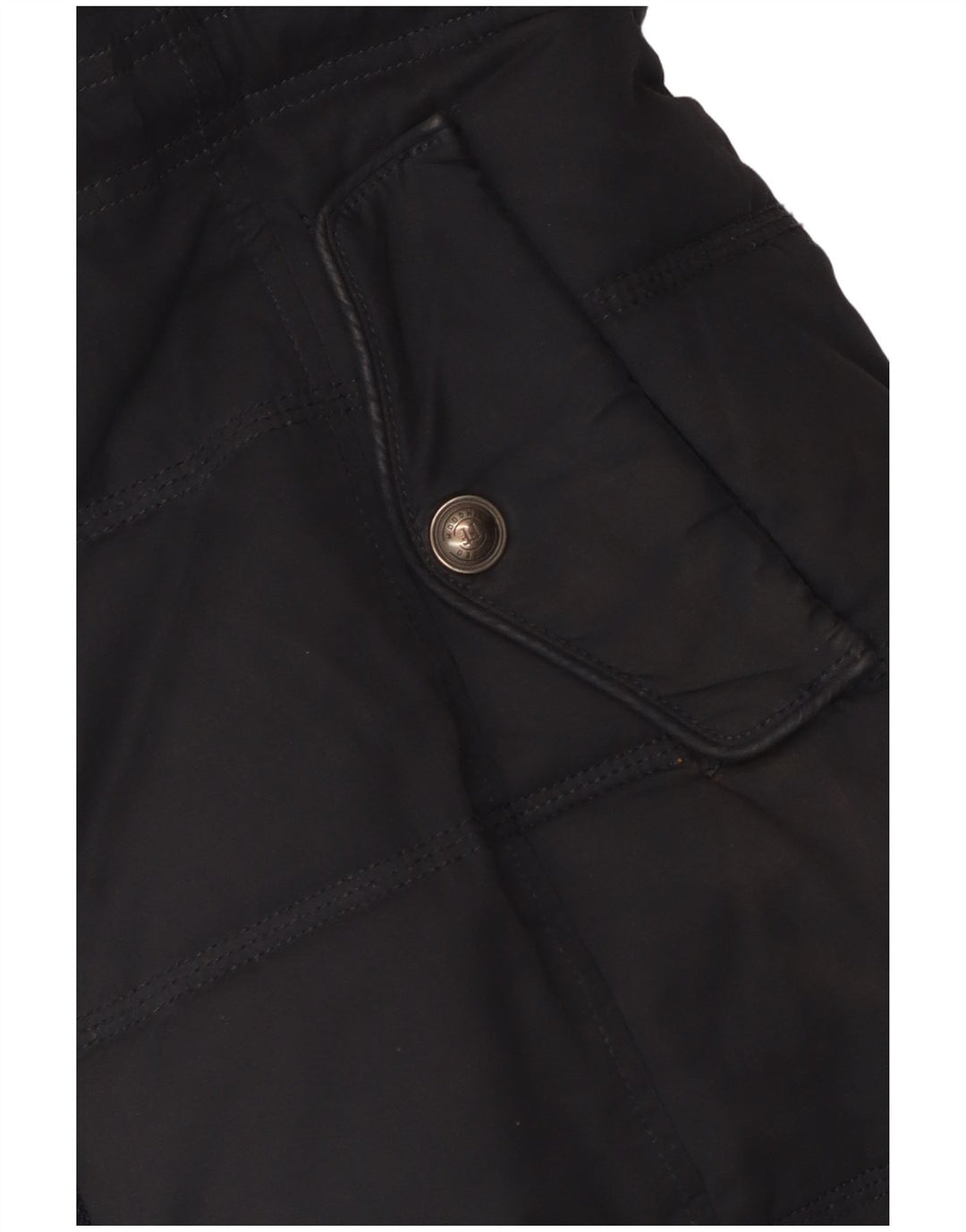 Fat Face Damen Wattierte Jacke UK 12 Medium Schwarz Polyester