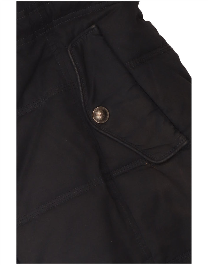 Fat Face Damen Wattierte Jacke UK 12 Medium Schwarz Polyester