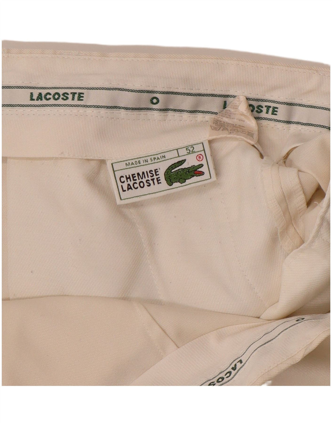 LACOSTE Mens Pegged Chino Shorts IT 52 XL W40  Off White Polyester