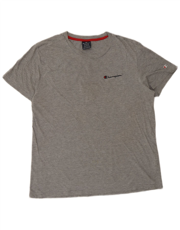 CHAMPION Herren-T-Shirt-Oberteil aus mittelgrauer Baumwolle