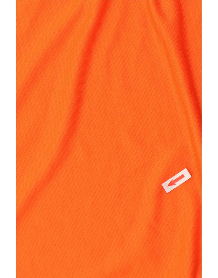 Nike Herren-Dri-Fit-Oberteil, langärmelig, groß, orangefarbenes Farbblock-Polyester
