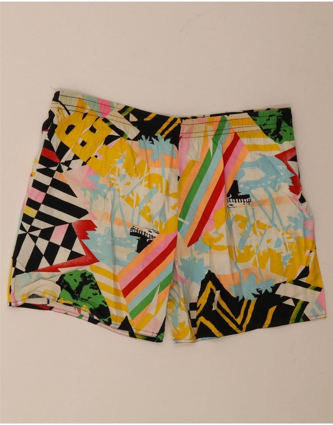 Vintage Herren Badeshorts 2XL Mehrfarbige geometrische Baumwolle