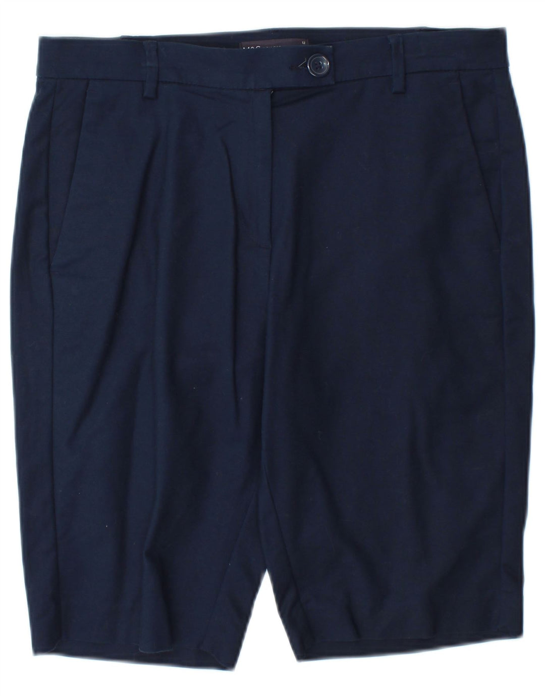 Marks & Spencer Damen Chinoshorts UK 12 Medium W30 Marineblaue Baumwolle