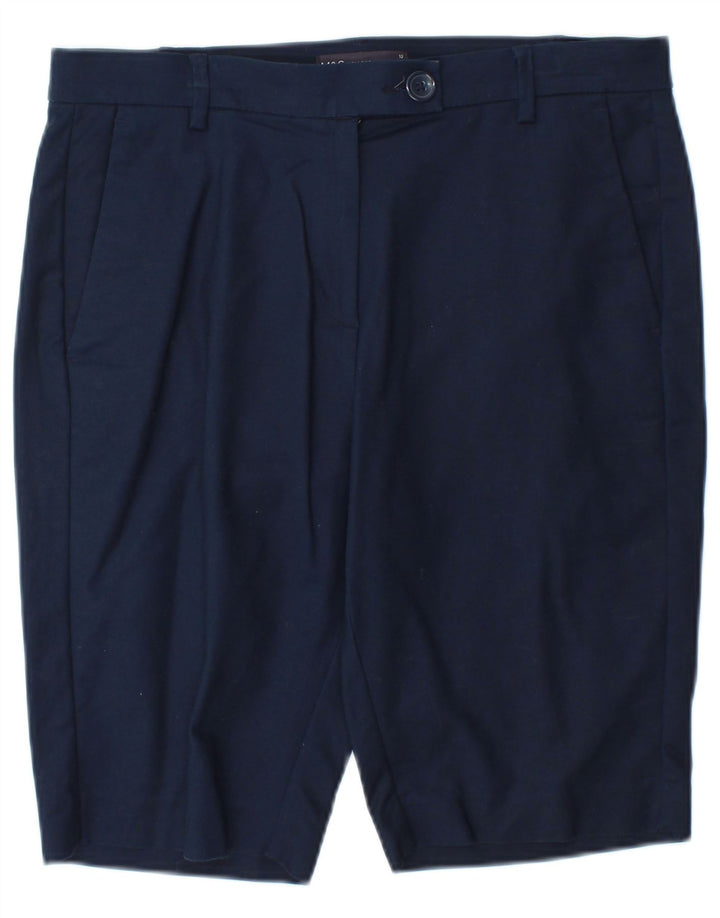 Marks & Spencer Damen Chinoshorts UK 12 Medium W30 Marineblaue Baumwolle